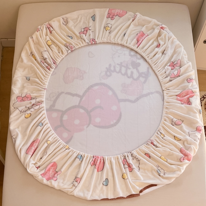 91家纺网 家纺一手货源 找家纺 金爱家 2025新款高克重牛奶绒单品系列保暖床单床笠单件 绒-D美美kt