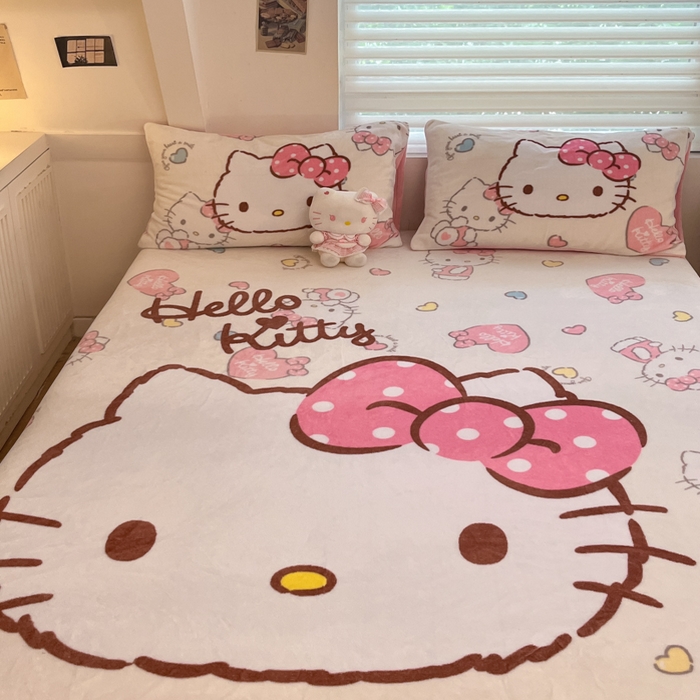 91家纺网 家纺一手货源 找家纺 金爱家 2025新款高克重牛奶绒单品系列保暖床单床笠单件 绒-D美美kt