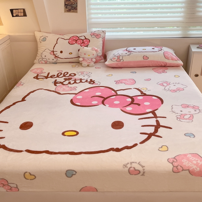 91家纺网 家纺一手货源 找家纺 金爱家 2025新款高克重牛奶绒单品系列保暖床单床笠单件 绒-D美美kt