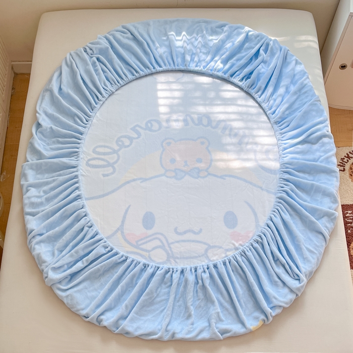 91家纺网 家纺一手货源 找家纺 金爱家 2025新款高克重牛奶绒单品系列保暖床单床笠单件 绒-D汽水大耳狗