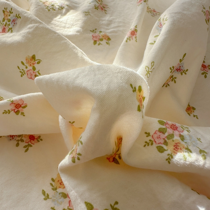 91家纺网 家纺一手货源 找家纺 欧尚 2025新款亲肤碎花云柔棉四件套 春芽