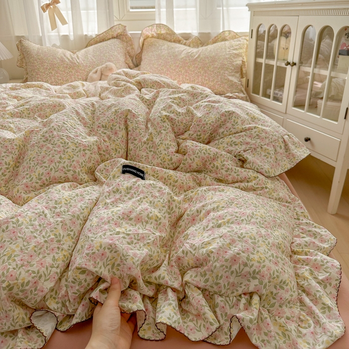 欧尚 2025新款亲肤碎花云柔棉四件套 花洛