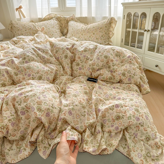 欧尚 2025新款亲肤碎花云柔棉四件套 花事
