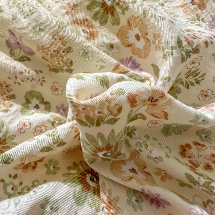 91家纺网 家纺一手货源 找家纺 欧尚 2025新款亲肤碎花云柔棉四件套 花事