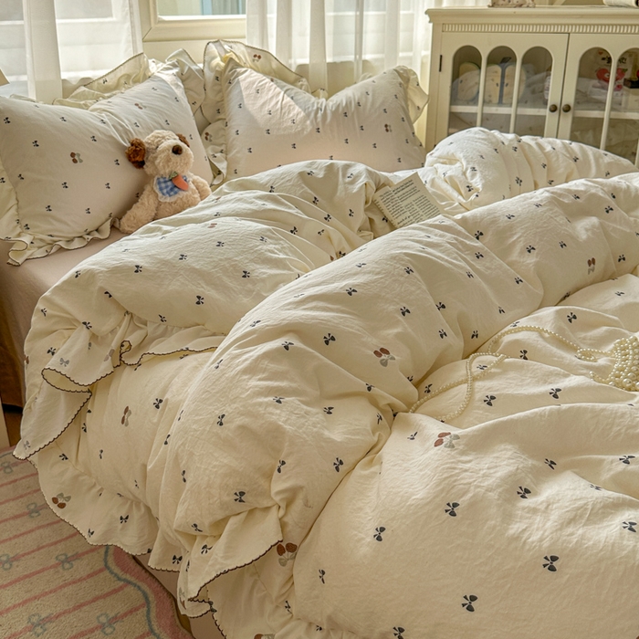 91家纺网 家纺一手货源 找家纺 欧尚 2025新款亲肤碎花云柔棉四件套 梦屿