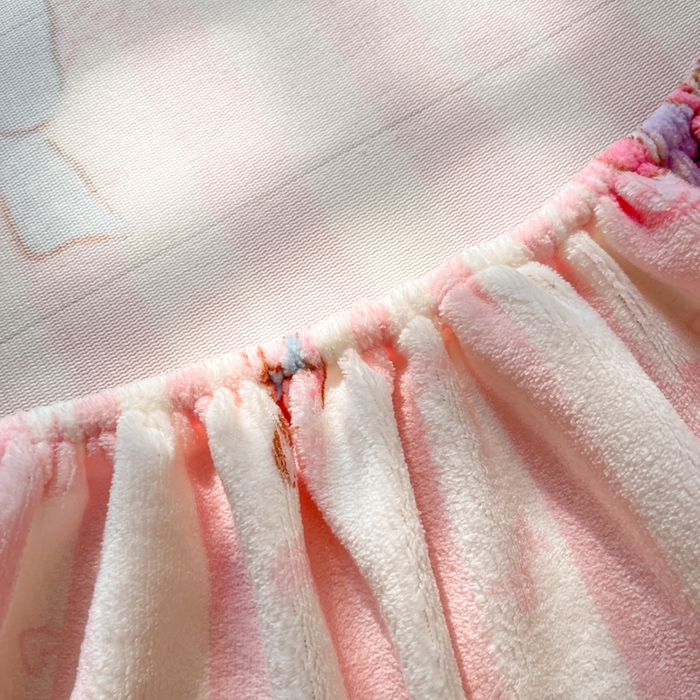 91家纺网 家纺一手货源 找家纺 金爱家 2025新款三丽鸥牛奶绒单品系列床单床笠单件 绒-X粉梦美乐蒂