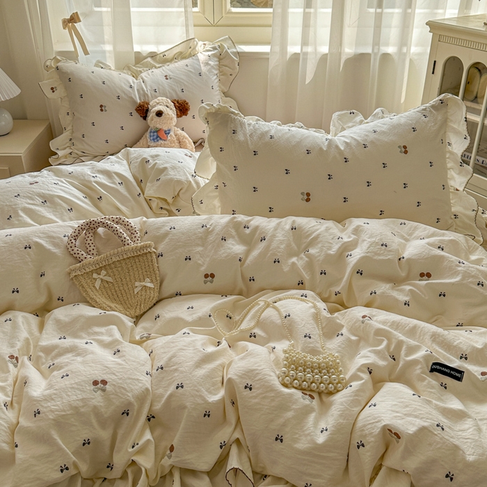 91家纺网 家纺一手货源 找家纺 欧尚 2025新款亲肤碎花云柔棉四件套 梦屿