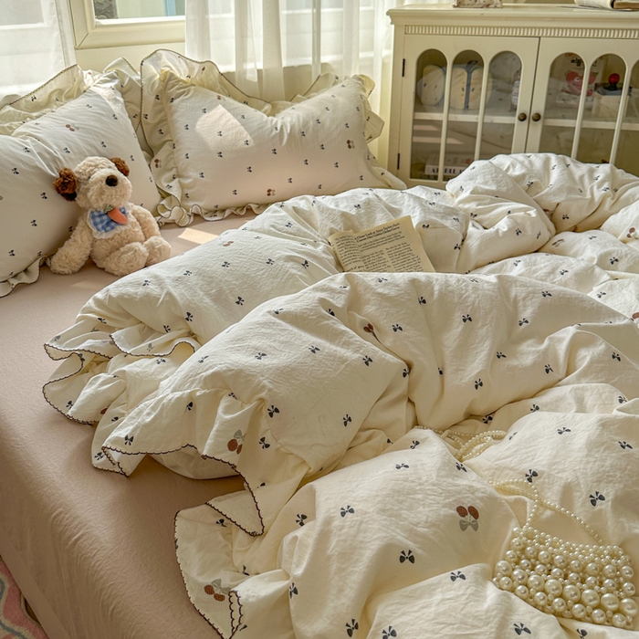 91家纺网 家纺一手货源 找家纺 欧尚 2025新款亲肤碎花云柔棉四件套 梦屿