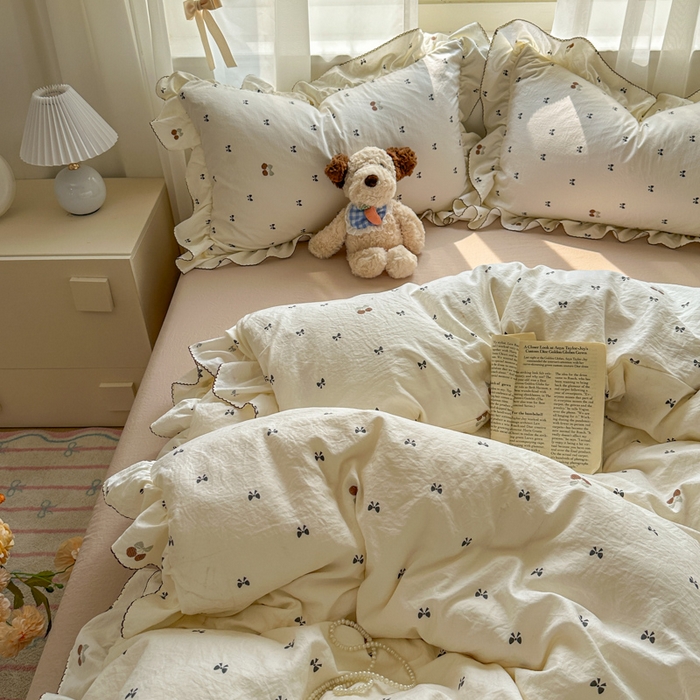 91家纺网 家纺一手货源 找家纺 欧尚 2025新款亲肤碎花云柔棉四件套 梦屿