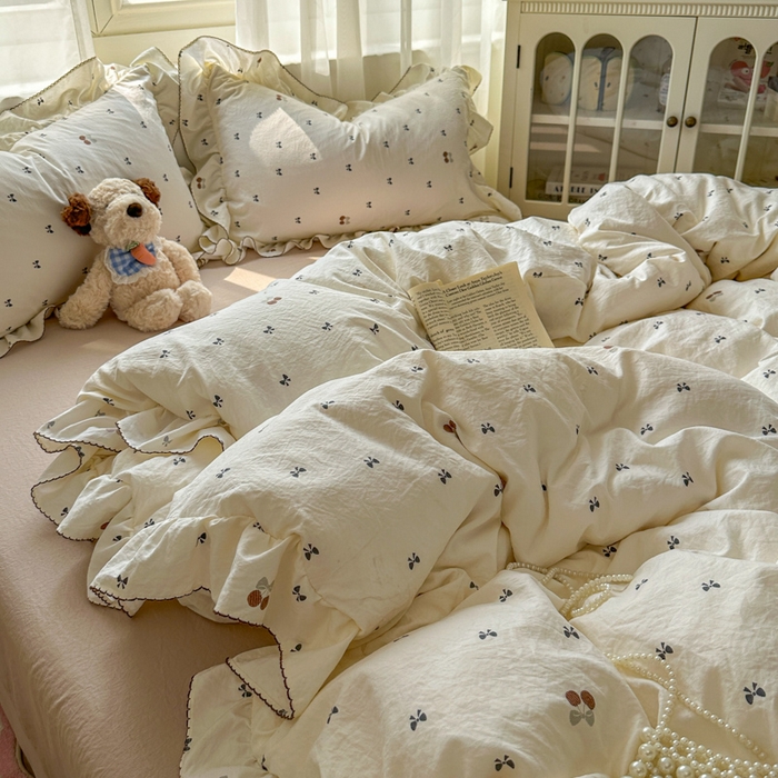 91家纺网 家纺一手货源 找家纺 欧尚 2025新款亲肤碎花云柔棉四件套 梦屿