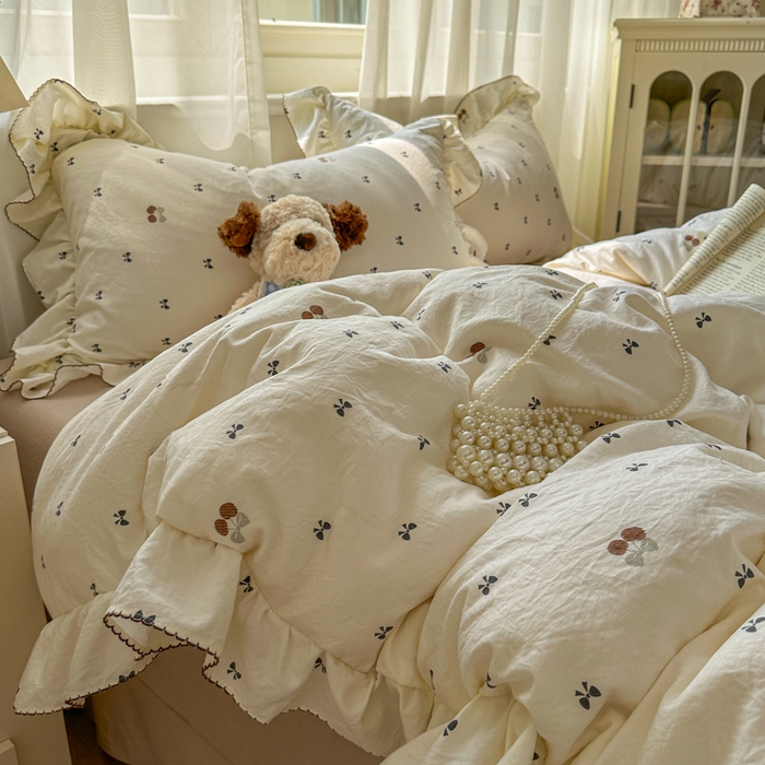 91家纺网 家纺一手货源 找家纺 欧尚 2025新款亲肤碎花云柔棉四件套 梦屿