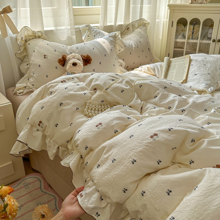 91家纺网 家纺一手货源 找家纺 欧尚 2025新款亲肤碎花云柔棉四件套 梦屿