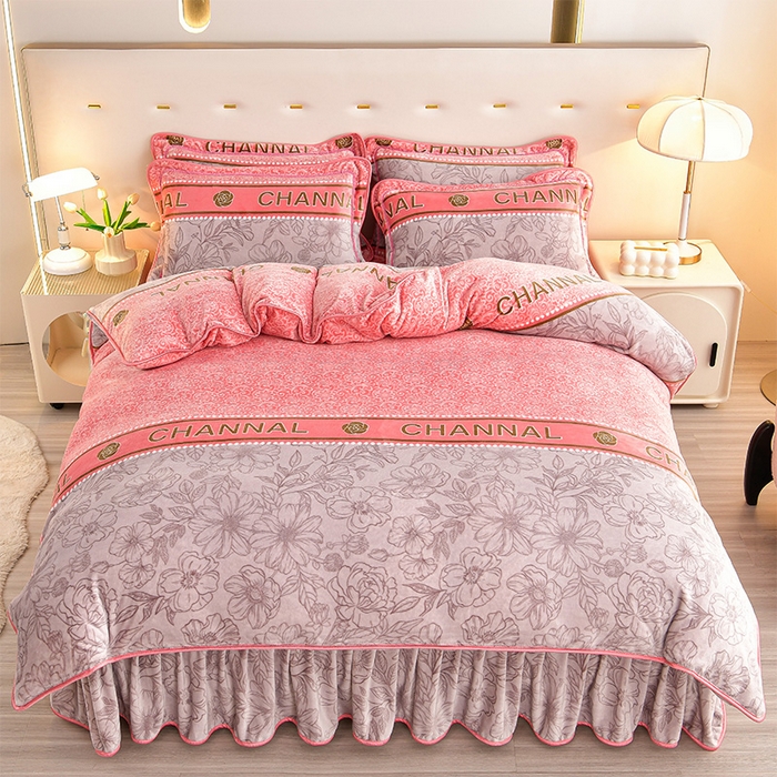 91家纺网 家纺一手货源 找家纺 （总）缘莉娜家纺 2025高克重8斤牛奶绒四件套金貂绒法莱绒加厚保暖直播电商爆款