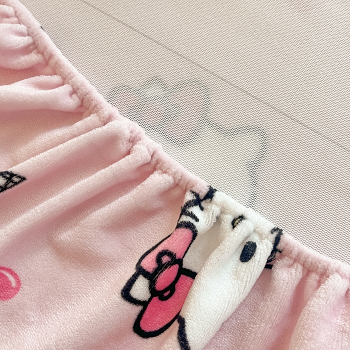 91家纺网 家纺一手货源 找家纺 金爱家 2025新款三丽鸥牛奶绒单品系列床单床笠单件 绒-X粉心甜筒kt