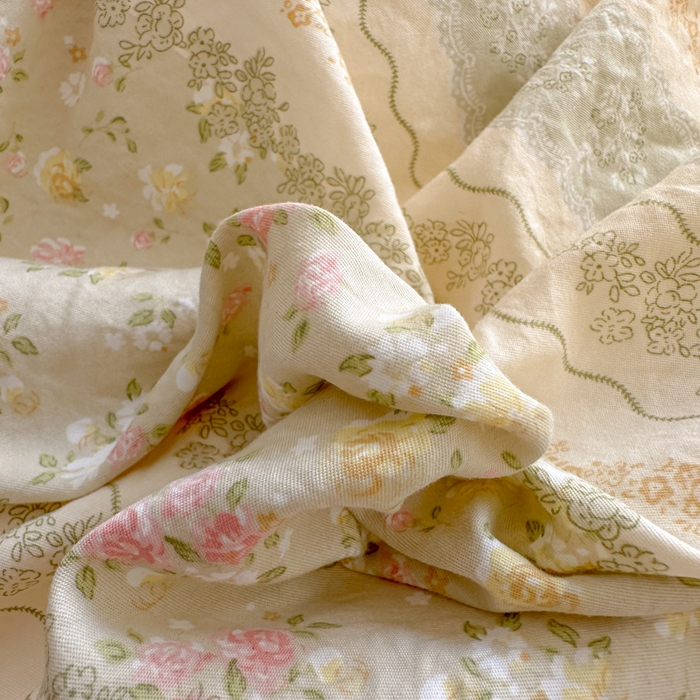 91家纺网 家纺一手货源 找家纺 欧尚 2025新款亲肤碎花云柔棉四件套 暖意