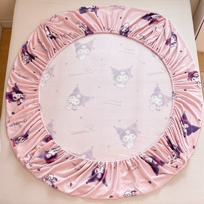 91家纺网 家纺一手货源 找家纺 金爱家 2025新款三丽鸥牛奶绒单品系列床单床笠单件 绒-X可爱库洛米