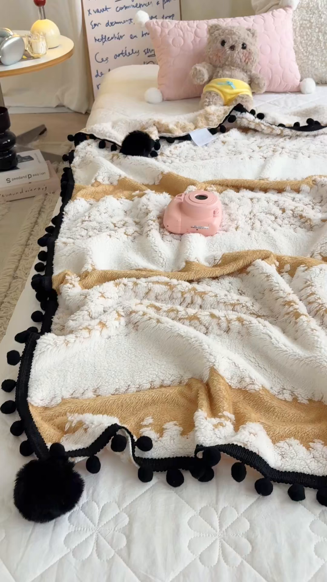 91家纺网 家纺一手货源 找家纺 潮邦创意家居 2025新款250g阳离子提花小球毯盖毯毯子-星绒墨趣 星绒墨趣 -暖橙