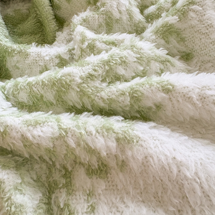 91家纺网 家纺一手货源 找家纺 潮邦创意家居 2025新款250g阳离子提花小球毯盖毯毯子-星绒墨趣 星绒墨趣 -香草绿