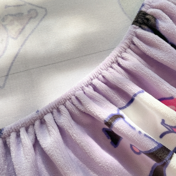 91家纺网 家纺一手货源 找家纺 金爱家 2025新款三丽鸥牛奶绒单品系列床单床笠单件 绒-X梦幻库洛米