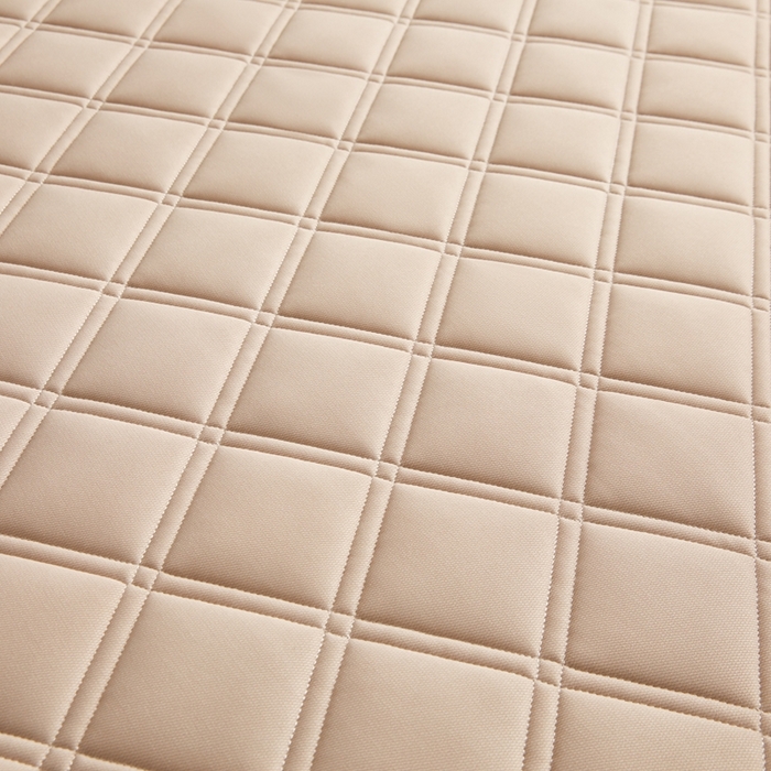 91家纺网 家纺一手货源 找家纺 丽诺床垫 2025新款提花双层纱乳胶立体床垫 驼色