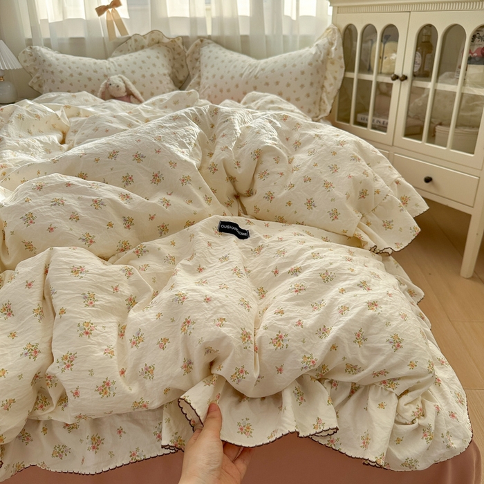 91家纺网 家纺一手货源 找家纺 （总）欧尚 2025新款亲肤碎花云柔棉四件套