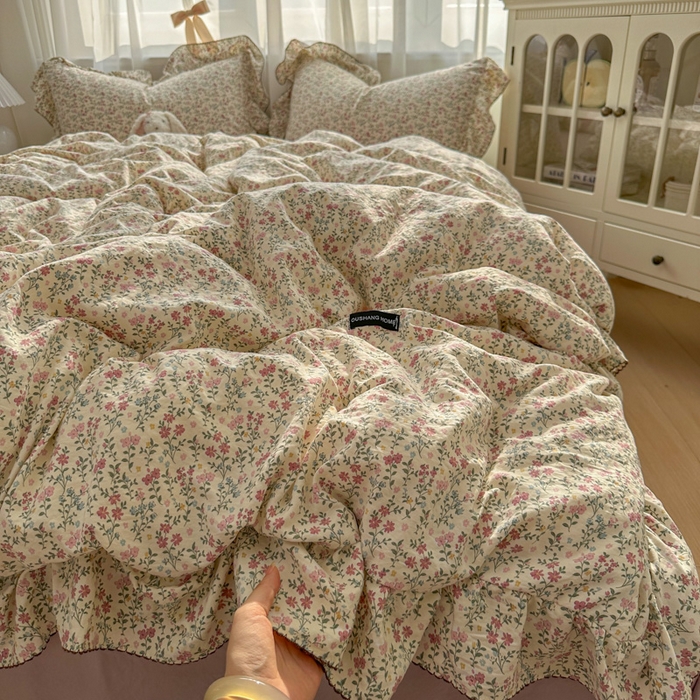 91家纺网 家纺一手货源 找家纺 （总）欧尚 2025新款亲肤碎花云柔棉四件套