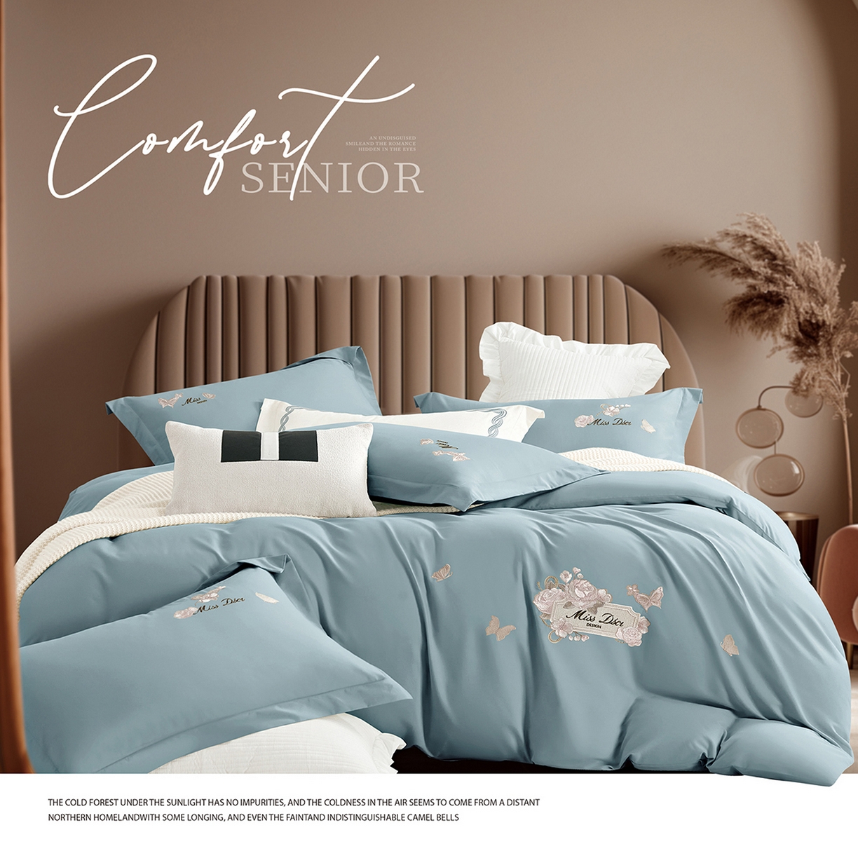 91家纺网 家纺一手货源 找家纺 （总）U品汇 2025新品60S长绒棉加厚全棉纯棉磨毛刺绣花四件套宽边款礼盒装