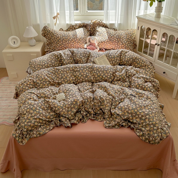 91家纺网 家纺一手货源 找家纺 （总）欧尚 2025新款亲肤碎花云柔棉四件套