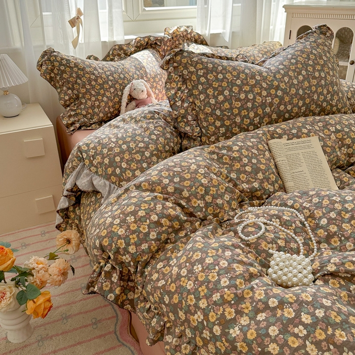 91家纺网 家纺一手货源 找家纺 （总）欧尚 2025新款亲肤碎花云柔棉四件套