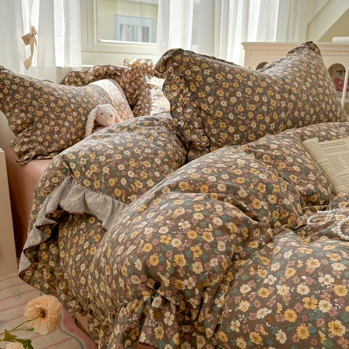 91家纺网 家纺一手货源 找家纺 （总）欧尚 2025新款亲肤碎花云柔棉四件套