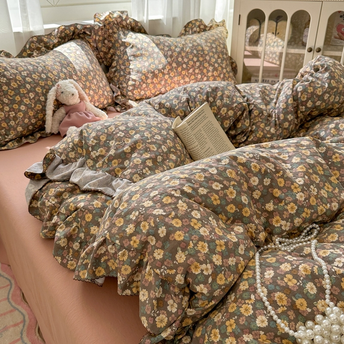 91家纺网 家纺一手货源 找家纺 （总）欧尚 2025新款亲肤碎花云柔棉四件套