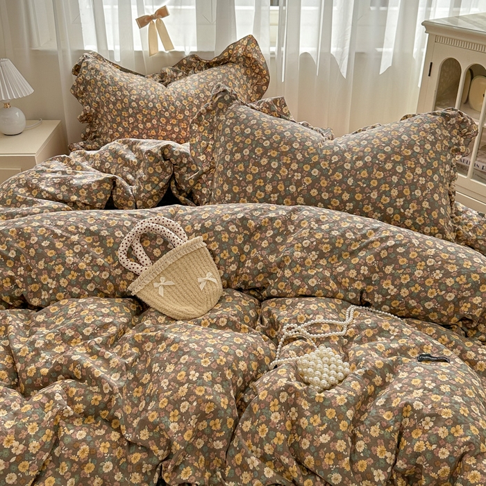 91家纺网 家纺一手货源 找家纺 （总）欧尚 2025新款亲肤碎花云柔棉四件套