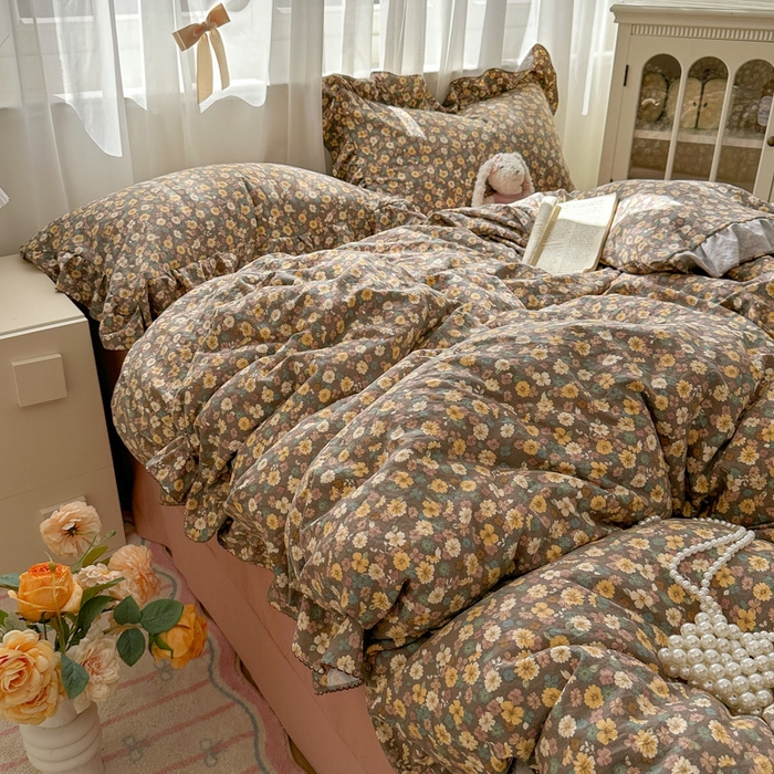 91家纺网 家纺一手货源 找家纺 （总）欧尚 2025新款亲肤碎花云柔棉四件套