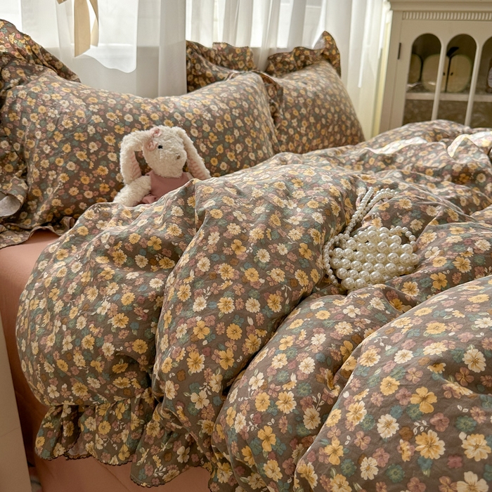 91家纺网 家纺一手货源 找家纺 （总）欧尚 2025新款亲肤碎花云柔棉四件套