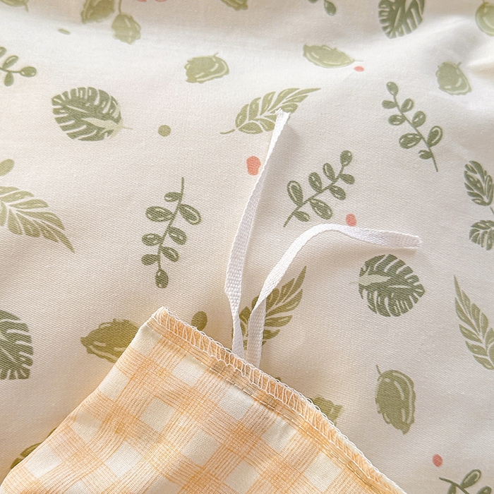 91家纺网 家纺一手货源 找家纺 2025直播新款13372全棉纯棉印花四件套喷气小清新简约热款学生四件套 花涧澈新花型上新