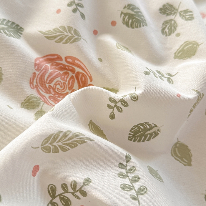 91家纺网 家纺一手货源 找家纺 2025直播新款13372全棉纯棉印花四件套喷气小清新简约热款学生四件套 花涧澈新花型上新