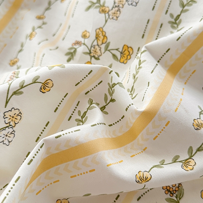 91家纺网 家纺一手货源 找家纺  2025直播新款13372全棉纯棉印花四件套喷气小清新简约热款学生四件套 宁静致远新花型上新