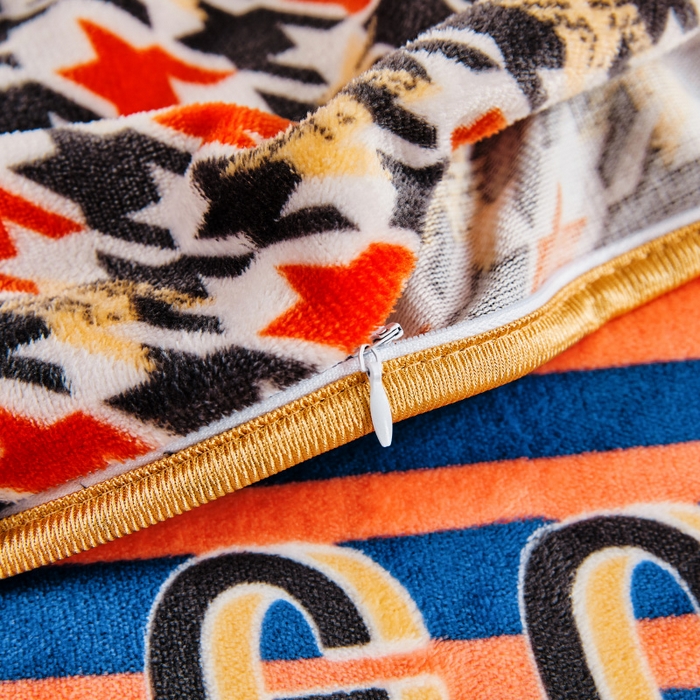 91家纺网 家纺一手货源 找家纺 博兰蒂 2025新款床裙款高克重牛奶绒印花四件套 欢欣织梦