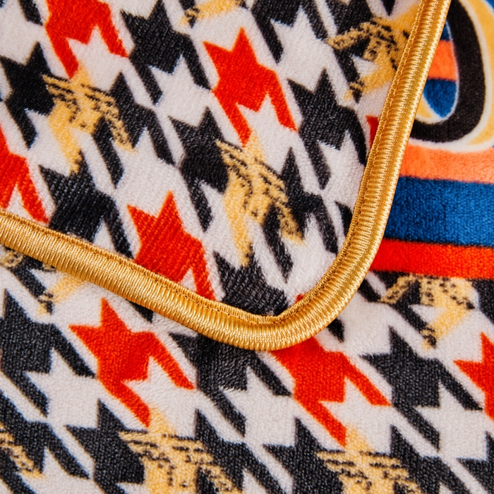 91家纺网 家纺一手货源 找家纺 博兰蒂 2025新款床裙款高克重牛奶绒印花四件套 欢欣织梦