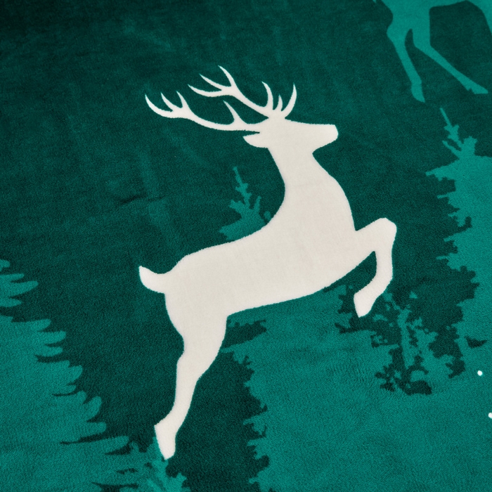 91家纺网 家纺一手货源 找家纺 博兰蒂 2025新款床裙款高克重牛奶绒印花四件套 迷情鹿