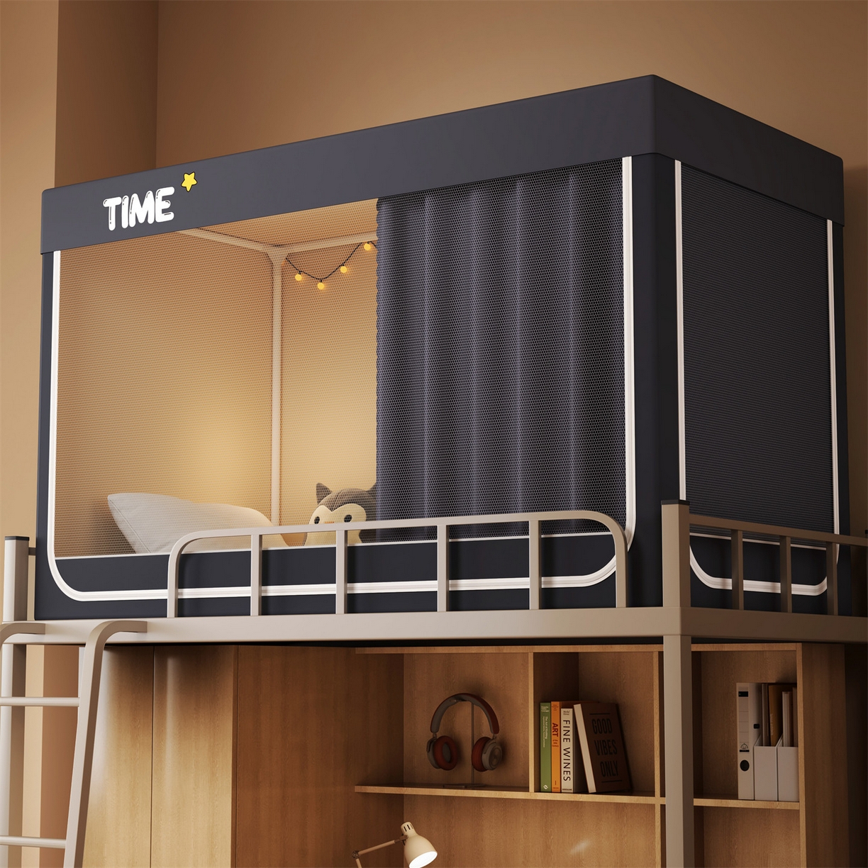 91家纺网 家纺一手货源 找家纺 佳梦家纺 2025新款印花大顶免安装蚊帐 熊屁屁布三角