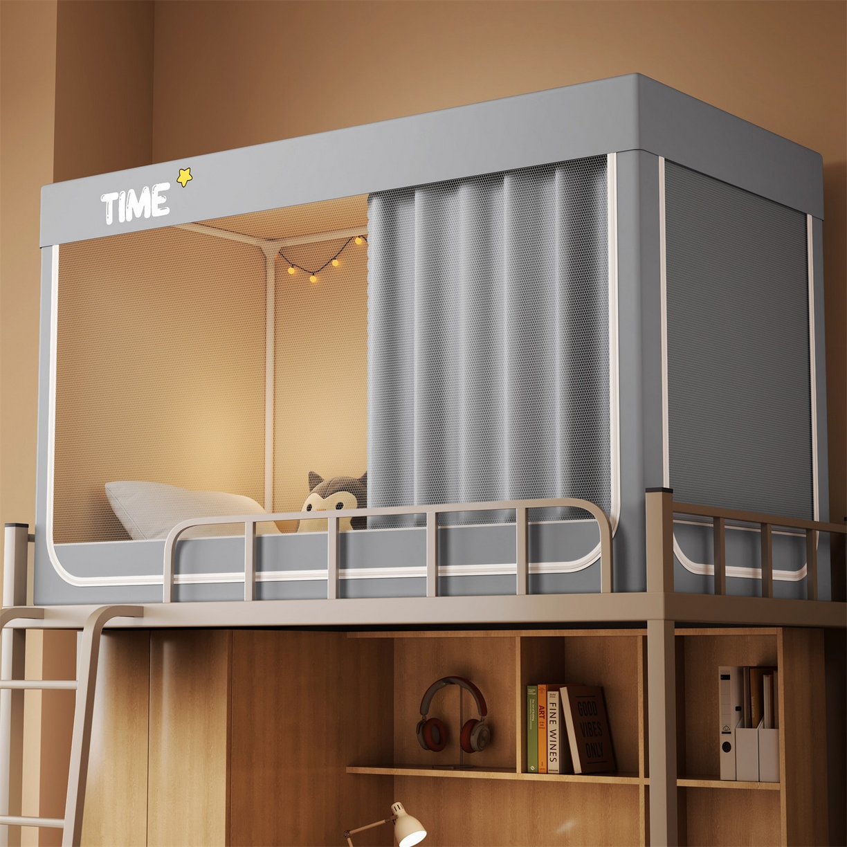 91家纺网 家纺一手货源 找家纺 （总）佳梦家纺 2025新款学生坐床蚊帐-星星系列