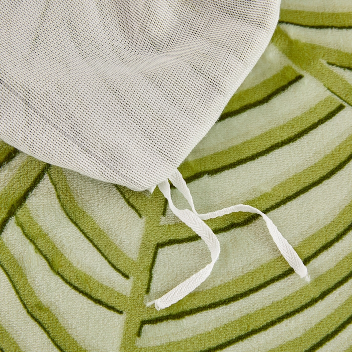 91家纺网 家纺一手货源 找家纺 博兰蒂 2025新款床裙款高克重牛奶绒印花四件套 叶之舒-绿