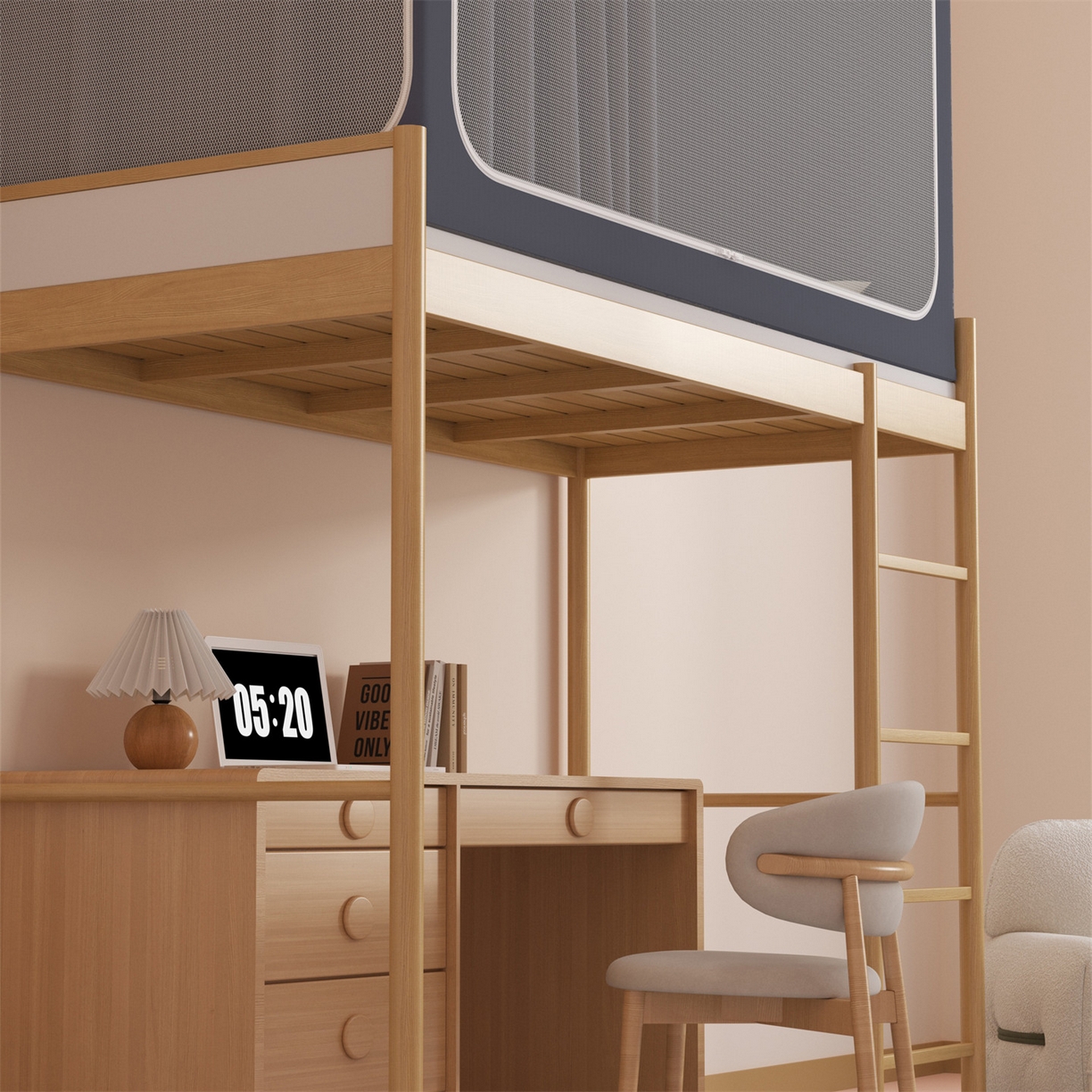 91家纺网 家纺一手货源 找家纺 佳梦家纺 2025新款学生坐床蚊帐-星星系列 星星-深灰