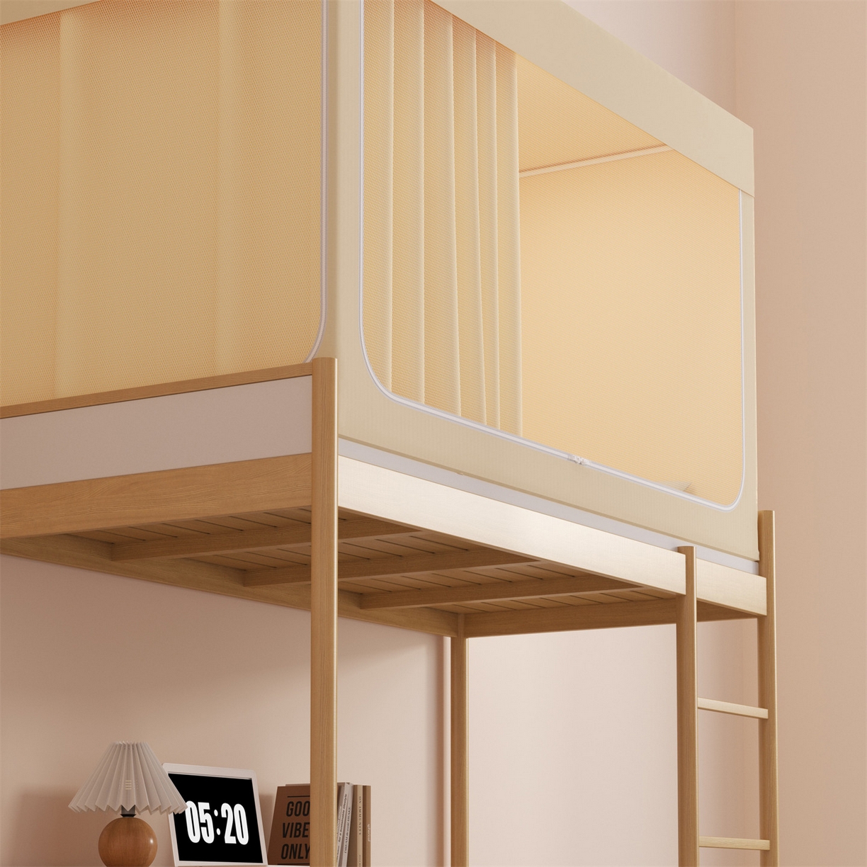 91家纺网 家纺一手货源 找家纺 佳梦家纺 2025新款学生坐床蚊帐-星星系列 星星-米