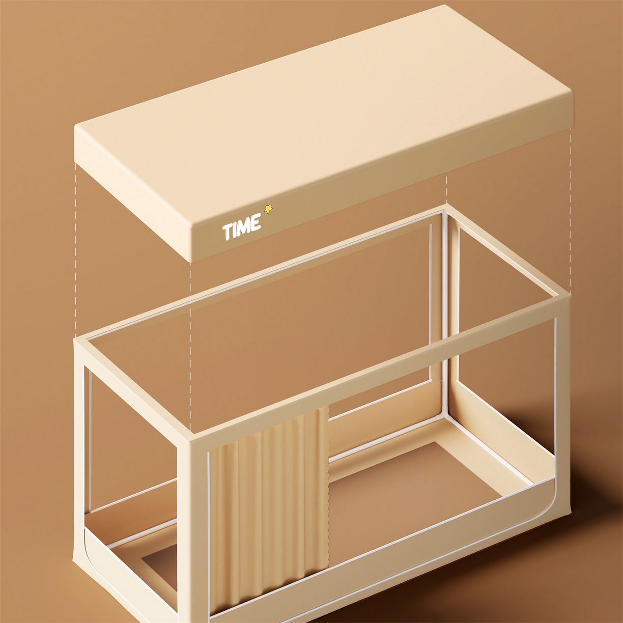 91家纺网 家纺一手货源 找家纺 佳梦家纺 2025新款学生坐床蚊帐-星星系列 星星-米