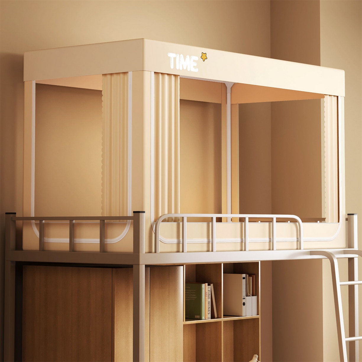 91家纺网 家纺一手货源 找家纺 佳梦家纺 2025新款学生坐床蚊帐-星星系列 星星-米