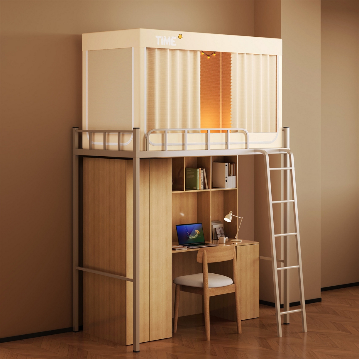 91家纺网 家纺一手货源 找家纺 佳梦家纺 2025新款学生坐床蚊帐-星星系列 星星-米