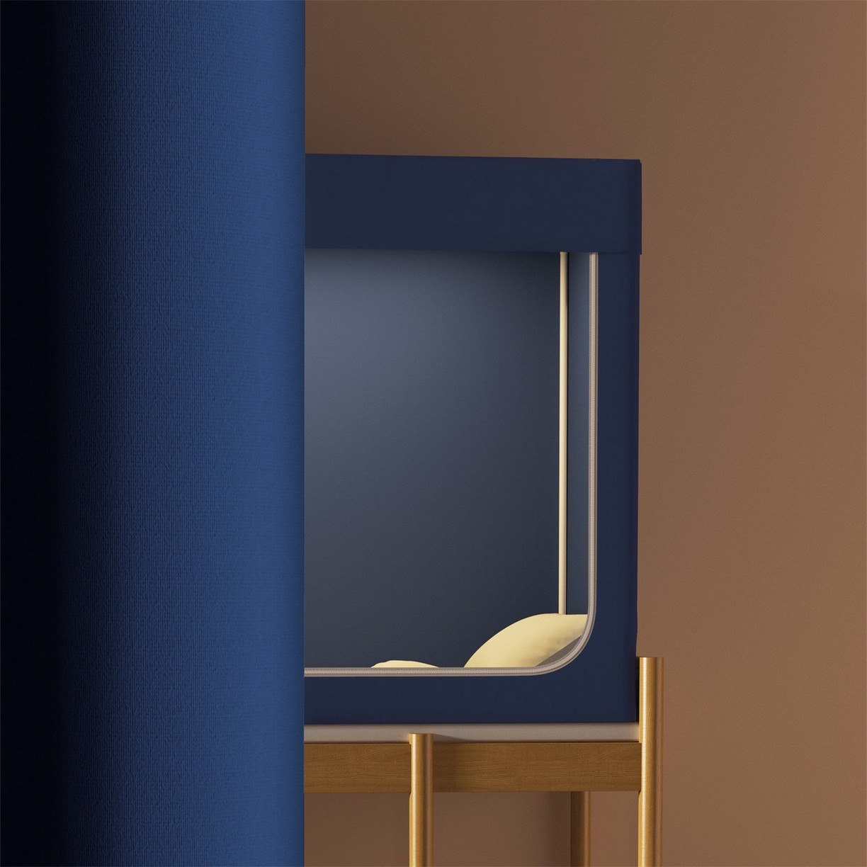 91家纺网 家纺一手货源 找家纺 佳梦家纺 2025新款学生坐床蚊帐-星星系列 星星-藏青