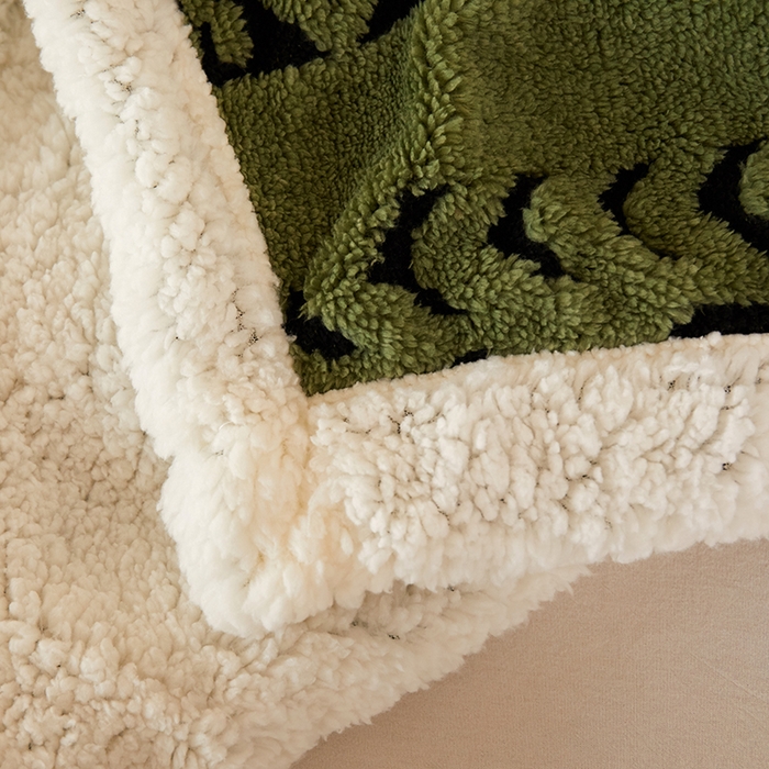 91家纺网 家纺一手货源 找家纺 楼兰公主 2025新款阳离子羊羔绒菱格毯毛毯毯子-麦格系列 菱格-绿